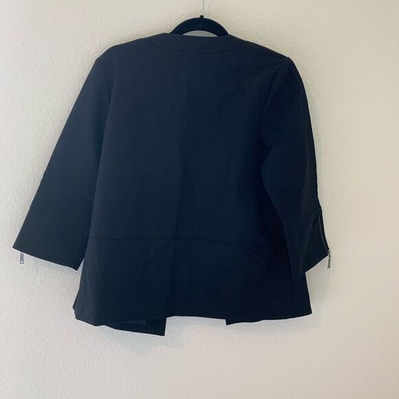 New $388 Misook Black Zipper blazer Jacket Small S - Picture 4 of 6